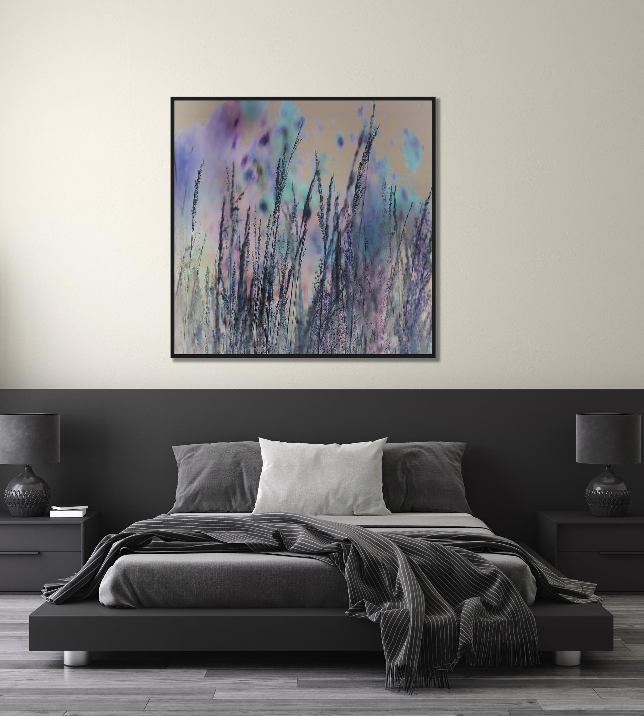 Purple and Blue Abstract Nature Artwork
