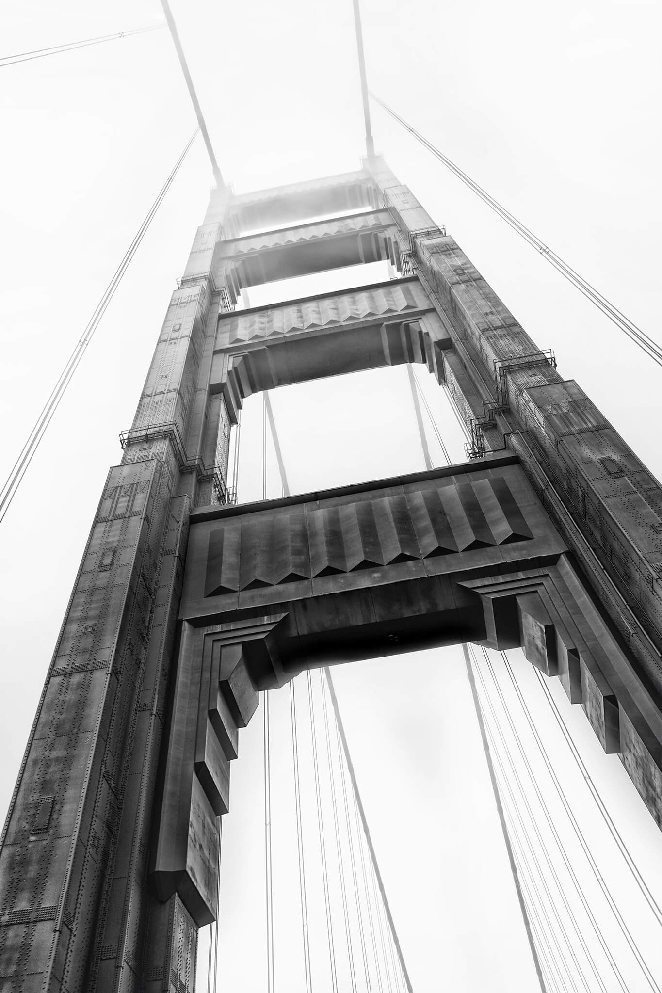 Golden Gate Bridge Black and White Photo