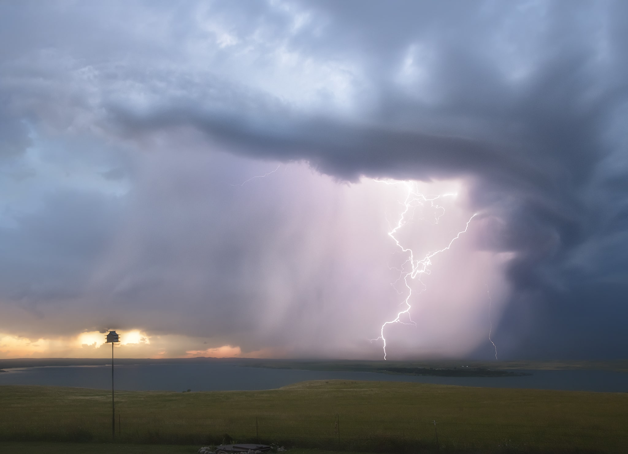 Birdhouse in Lightning Storm Picture