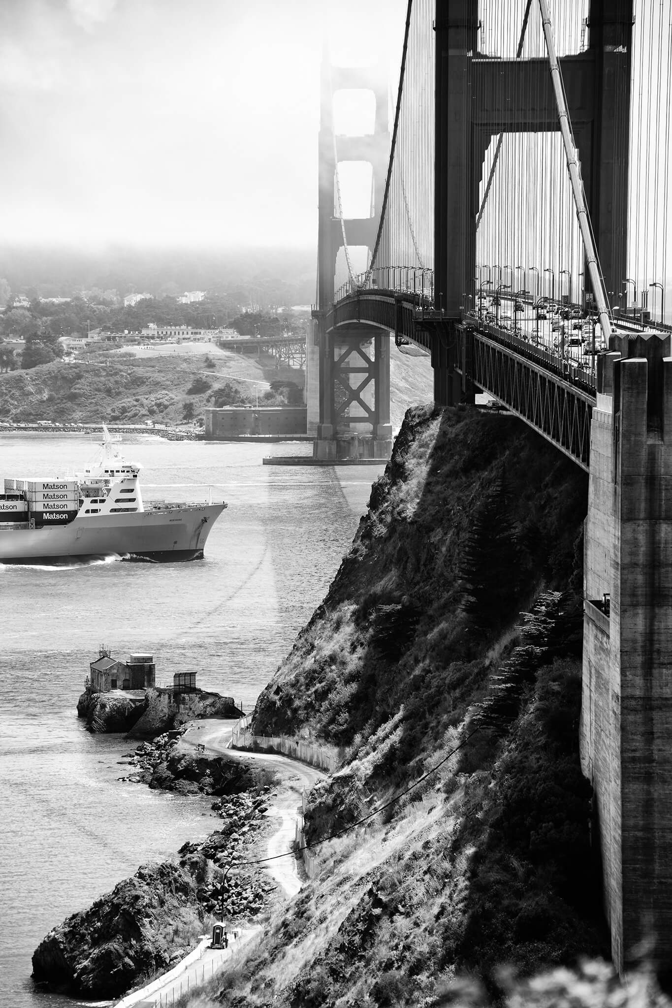 Traffic and Ship by Golden Gate