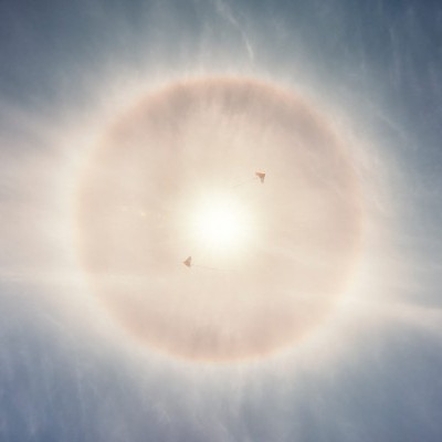 Flying Kites Meet a Glorious Sun Halo