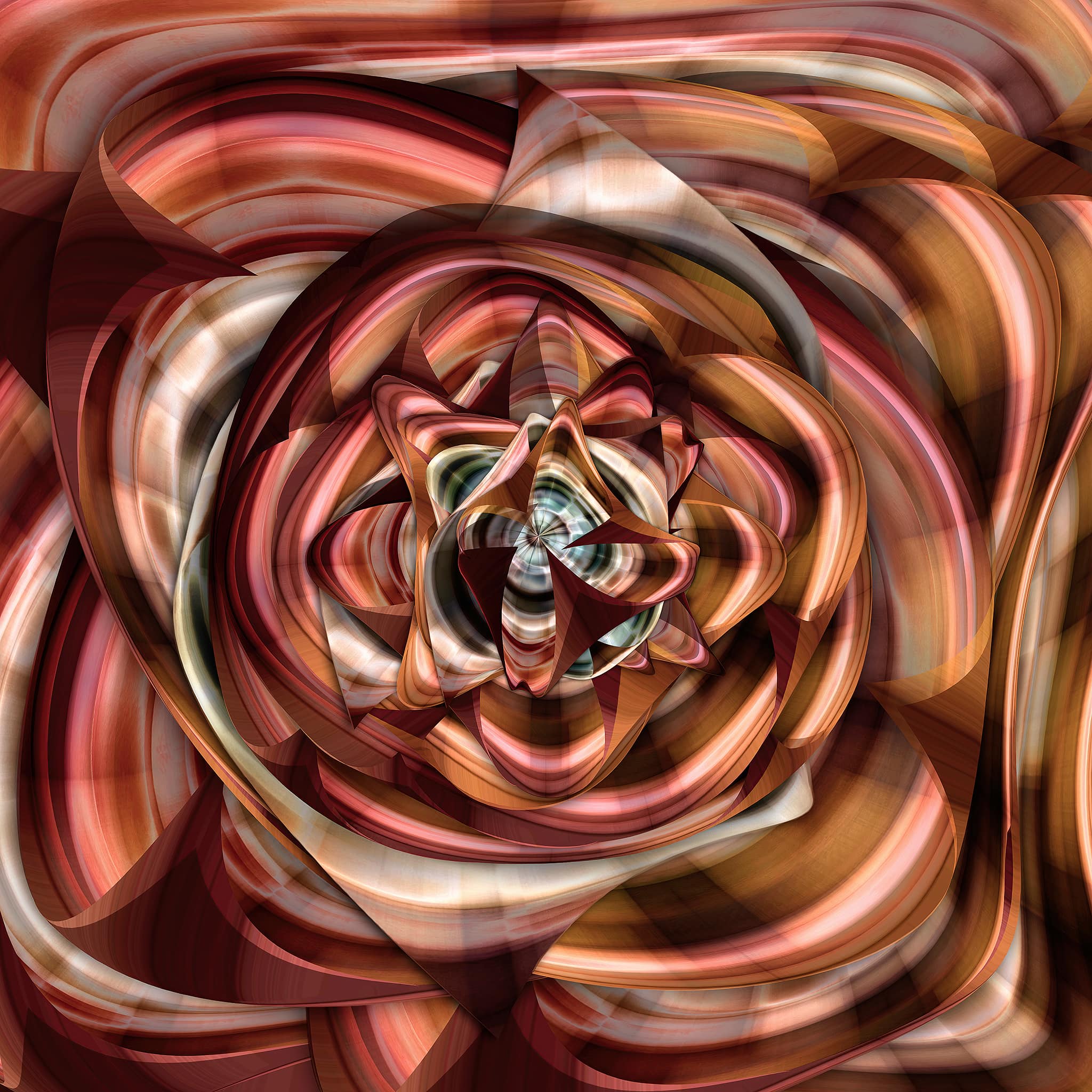 Red modern metallic flower