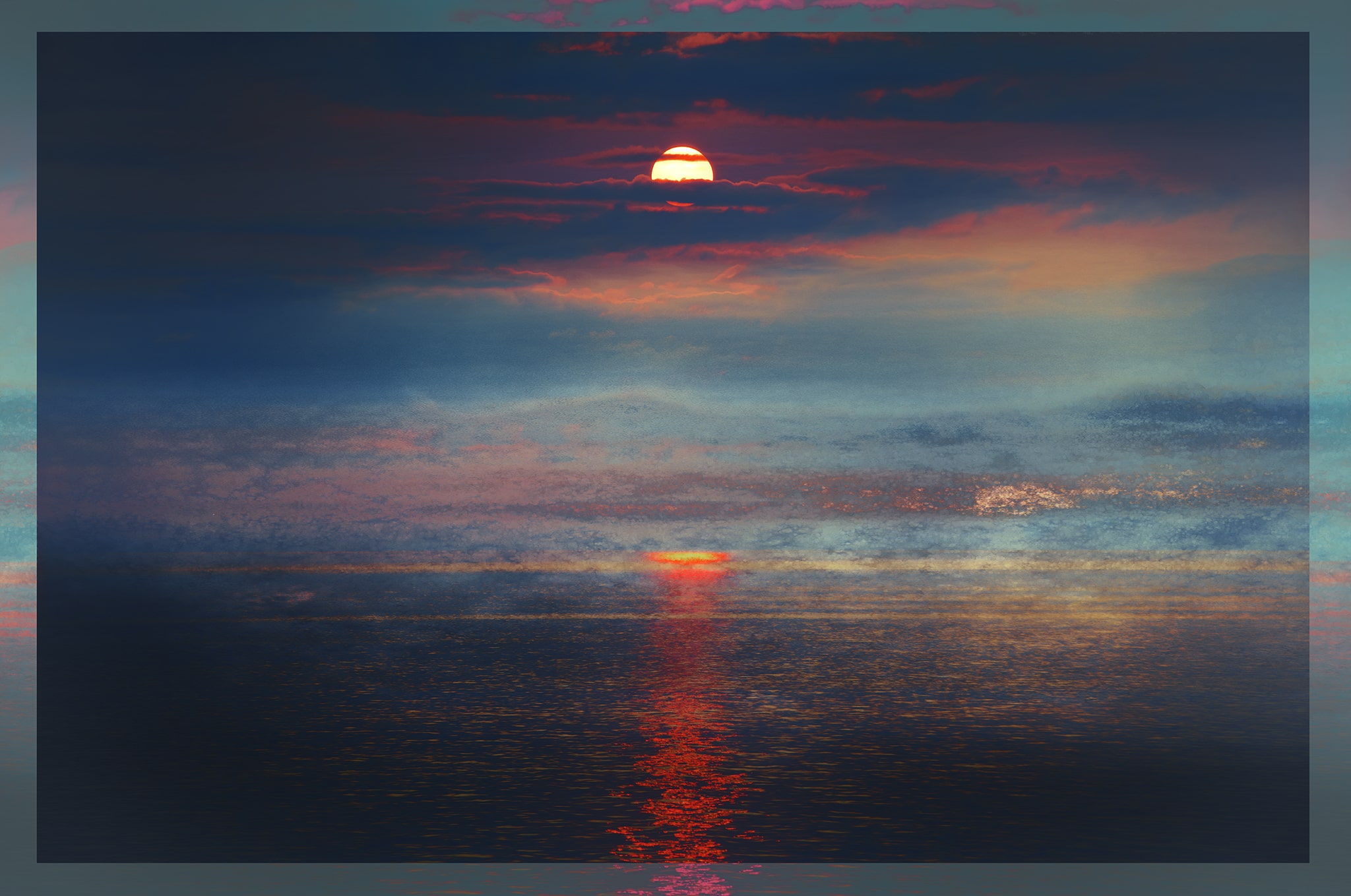 Abstract sunrise artwork