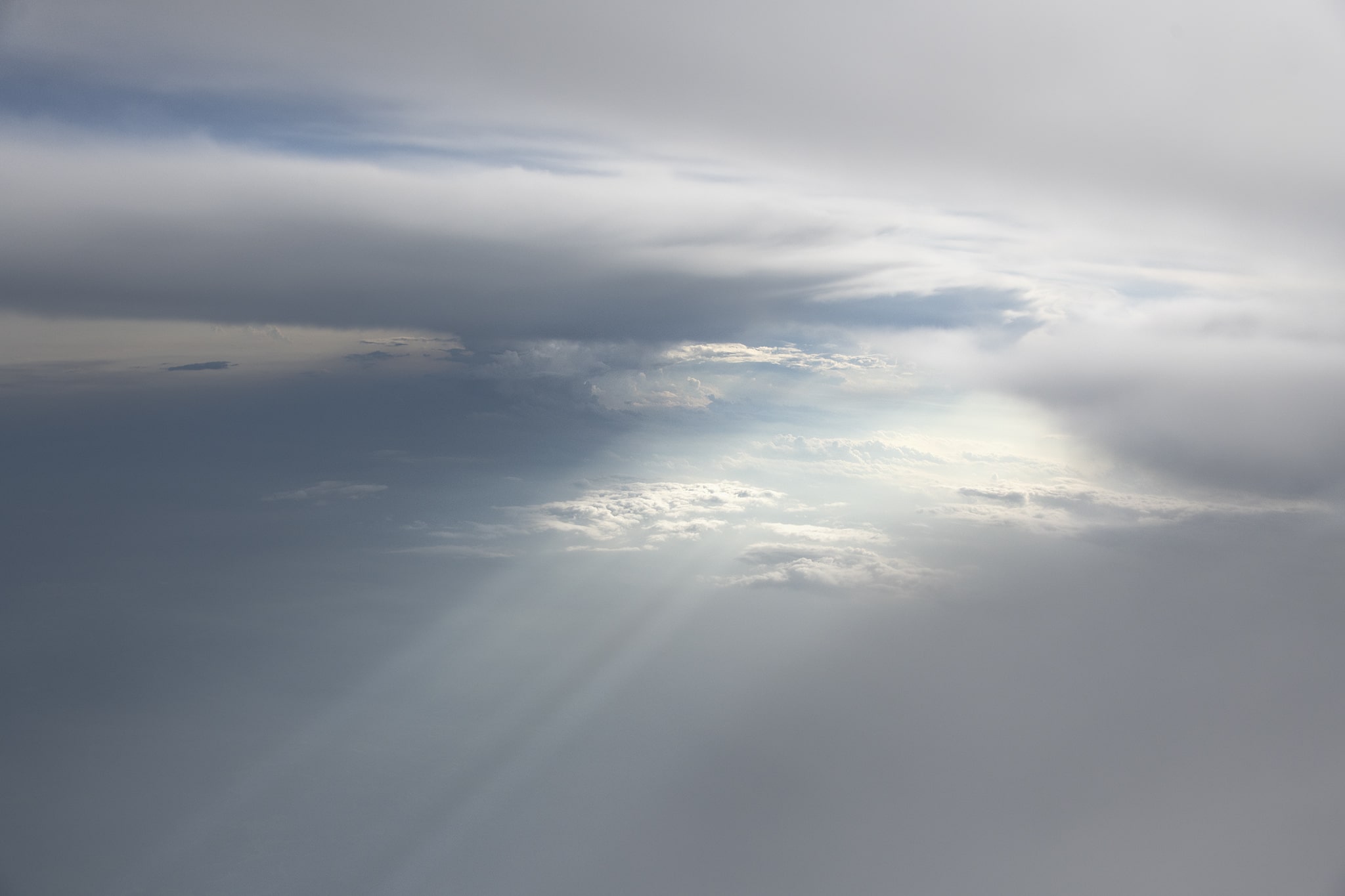 Aerial view of sunlight clouds