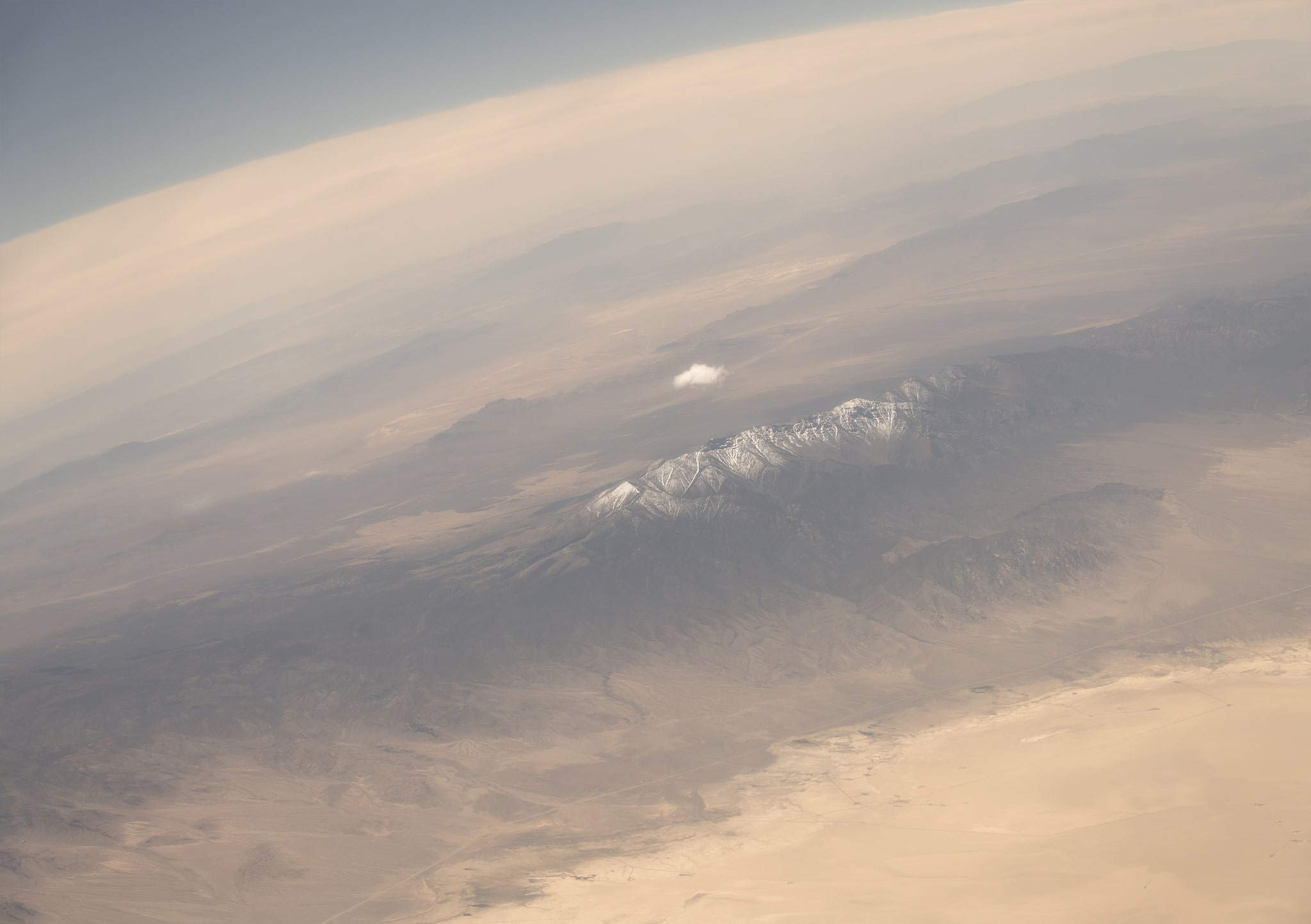 Aerial view of cloud and mountain