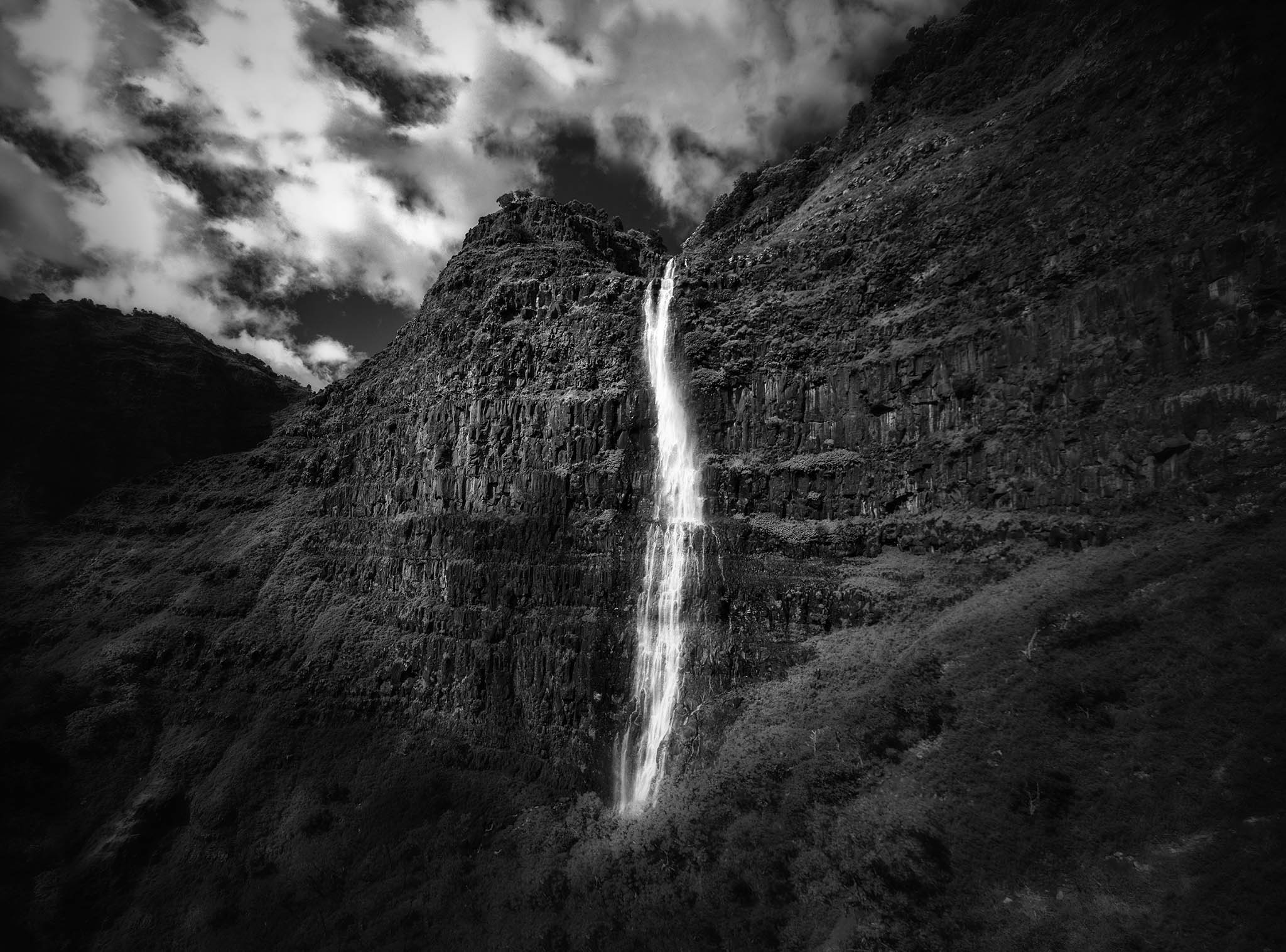 Waipoo Falls in Black and White