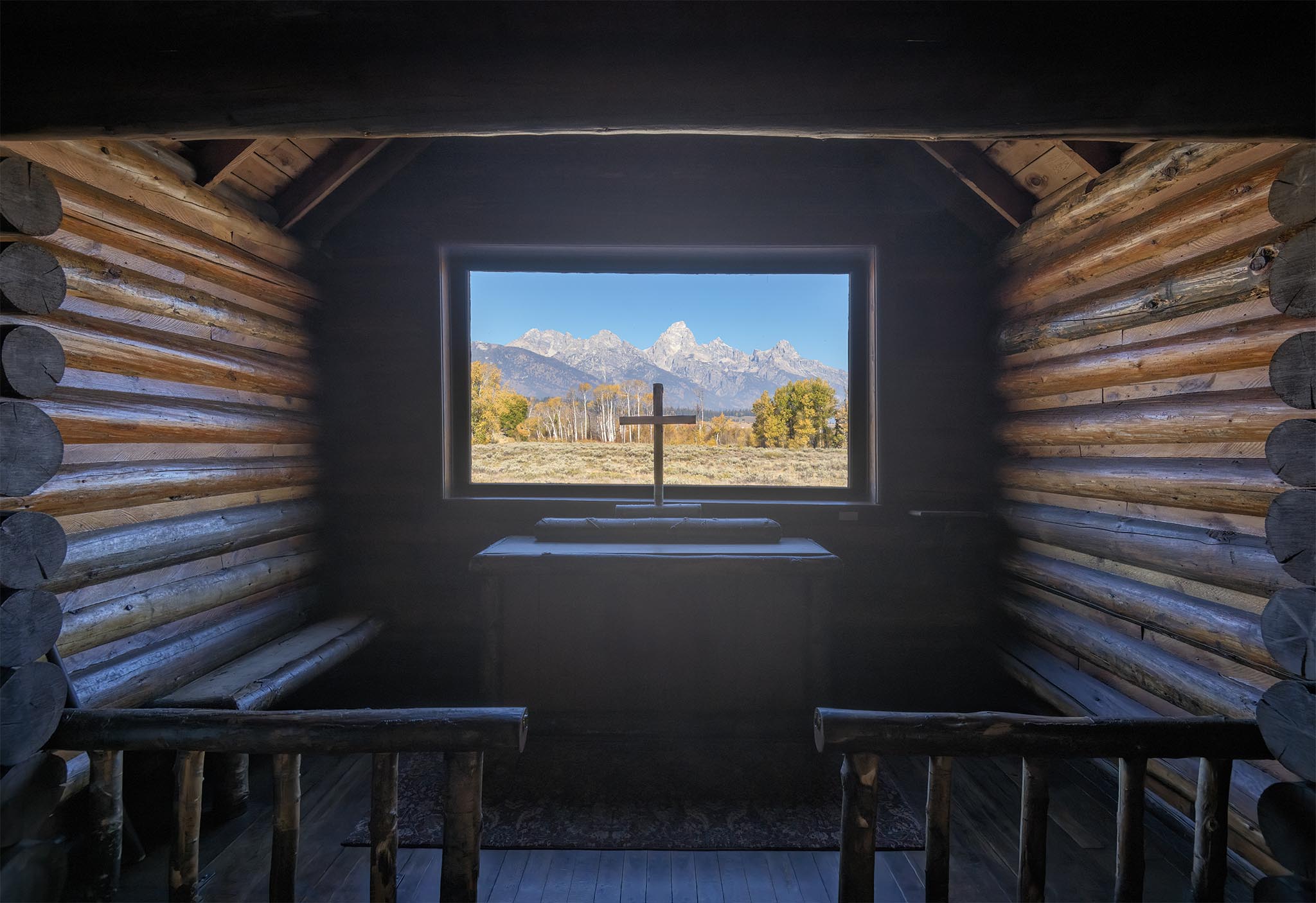 Inside Chapel of Transfiguration - Grand Teton National Park