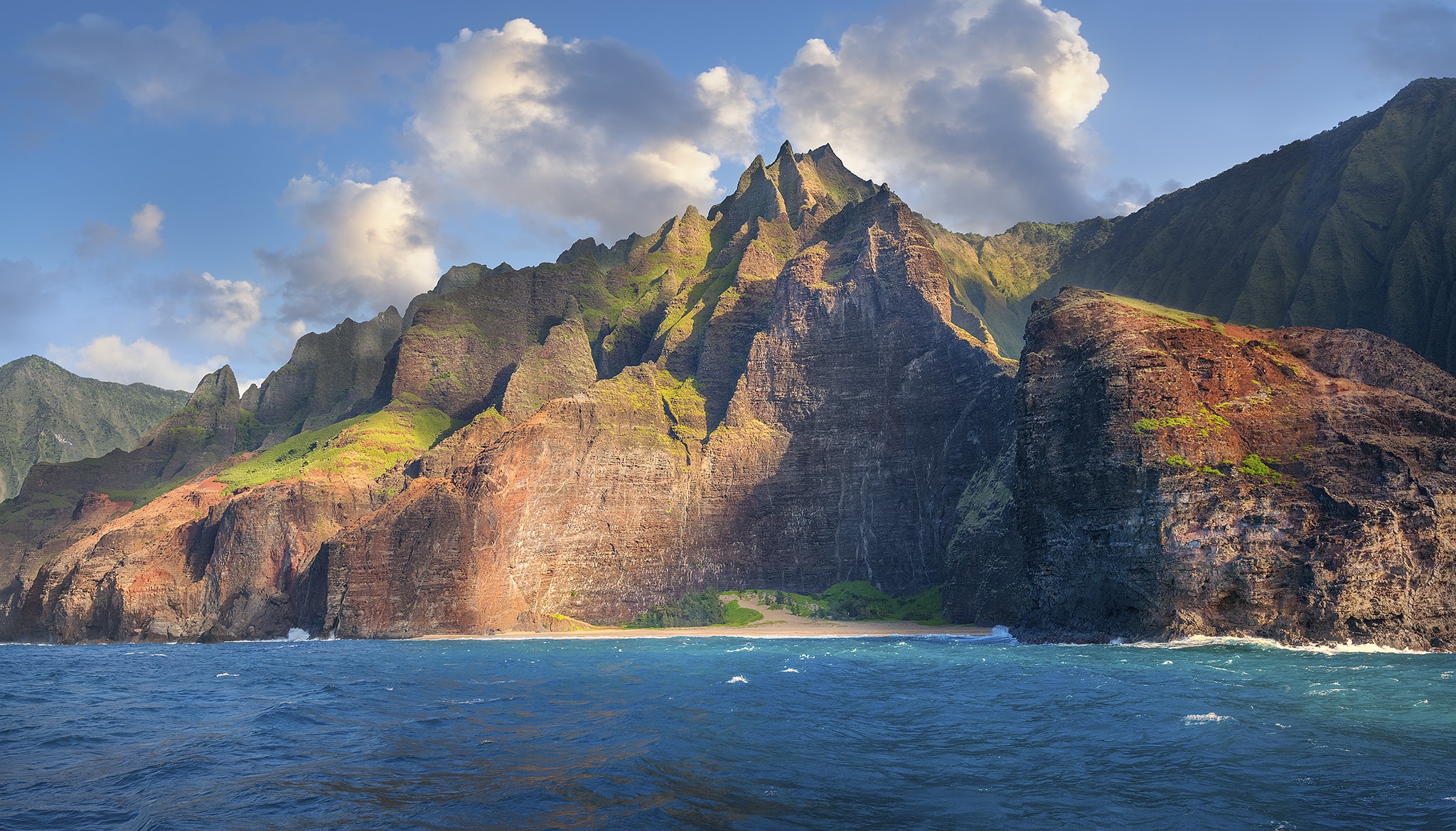 Photo of Honopu Beach on the Na Pali coast in Kauai