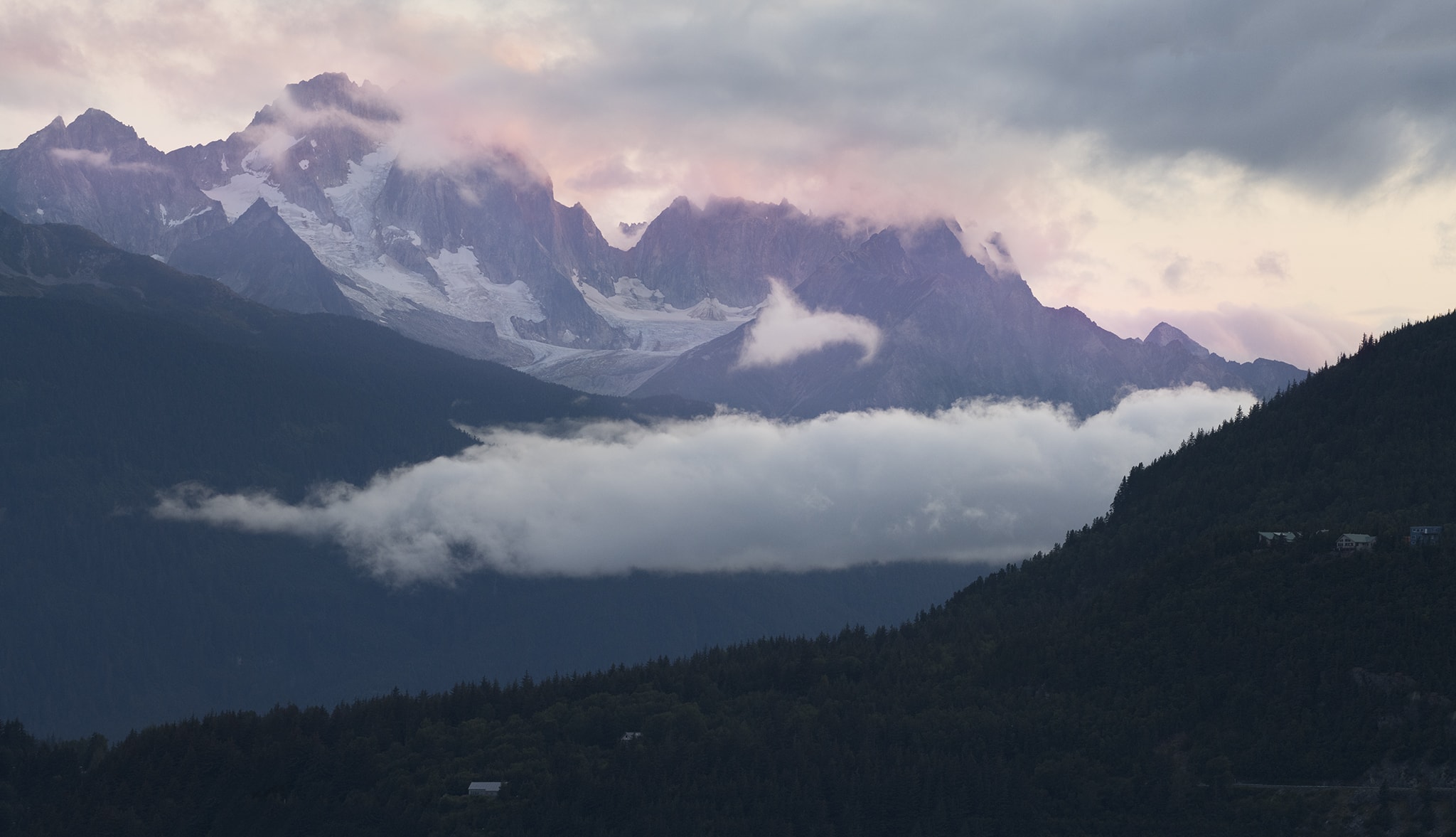 Alaskan Sunset with Clouds