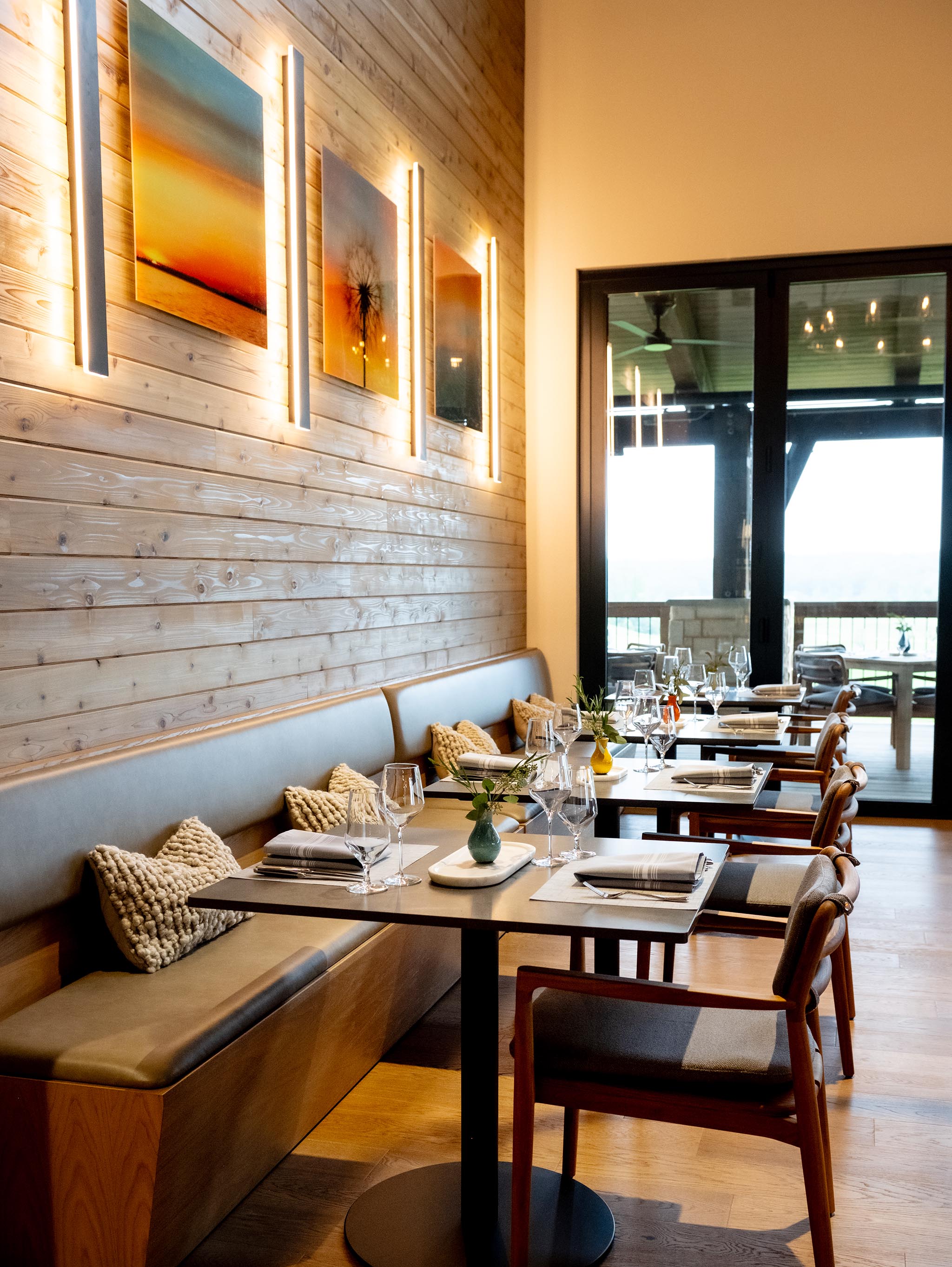 Side view of acrylic artworks