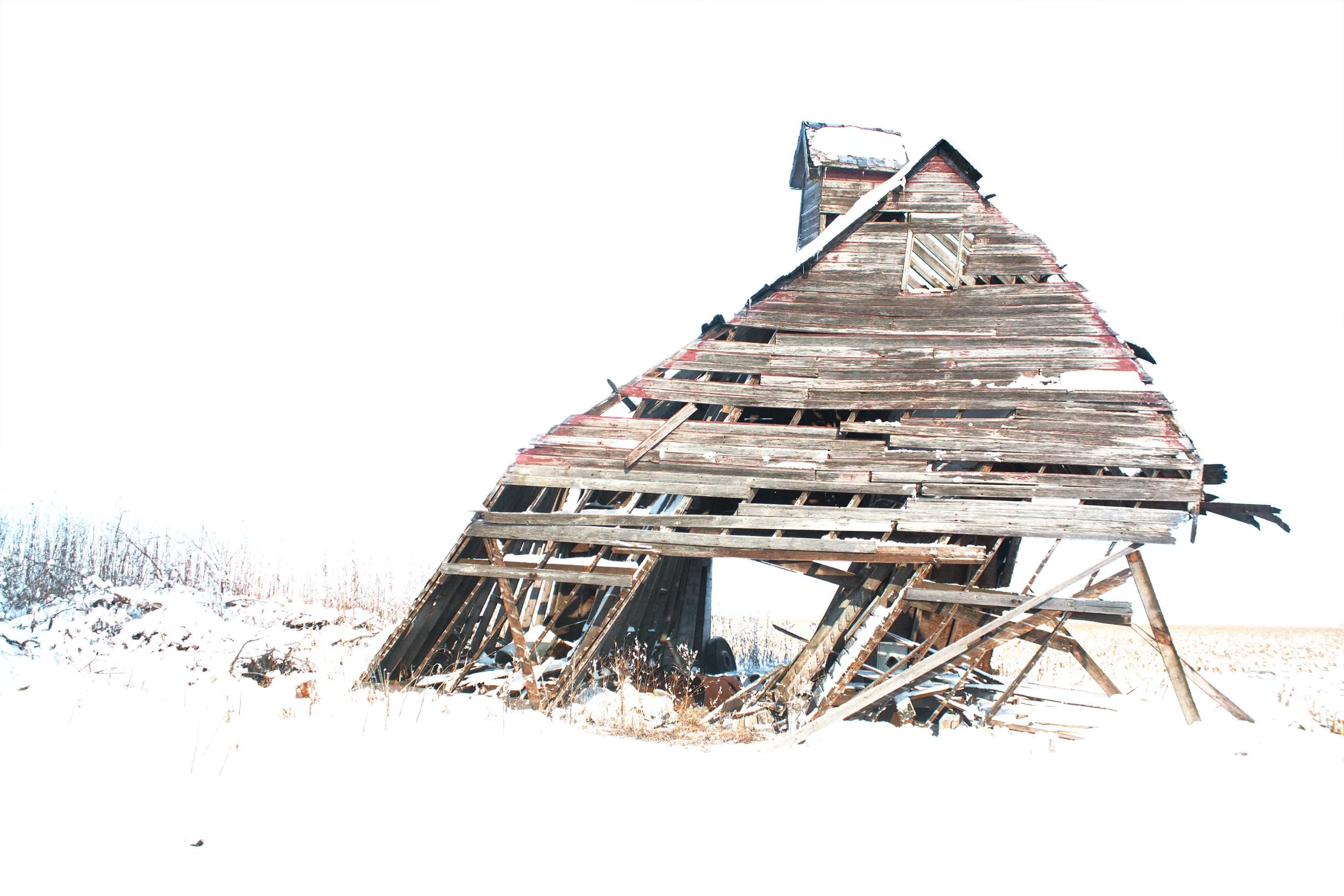 Old Barn with Snow