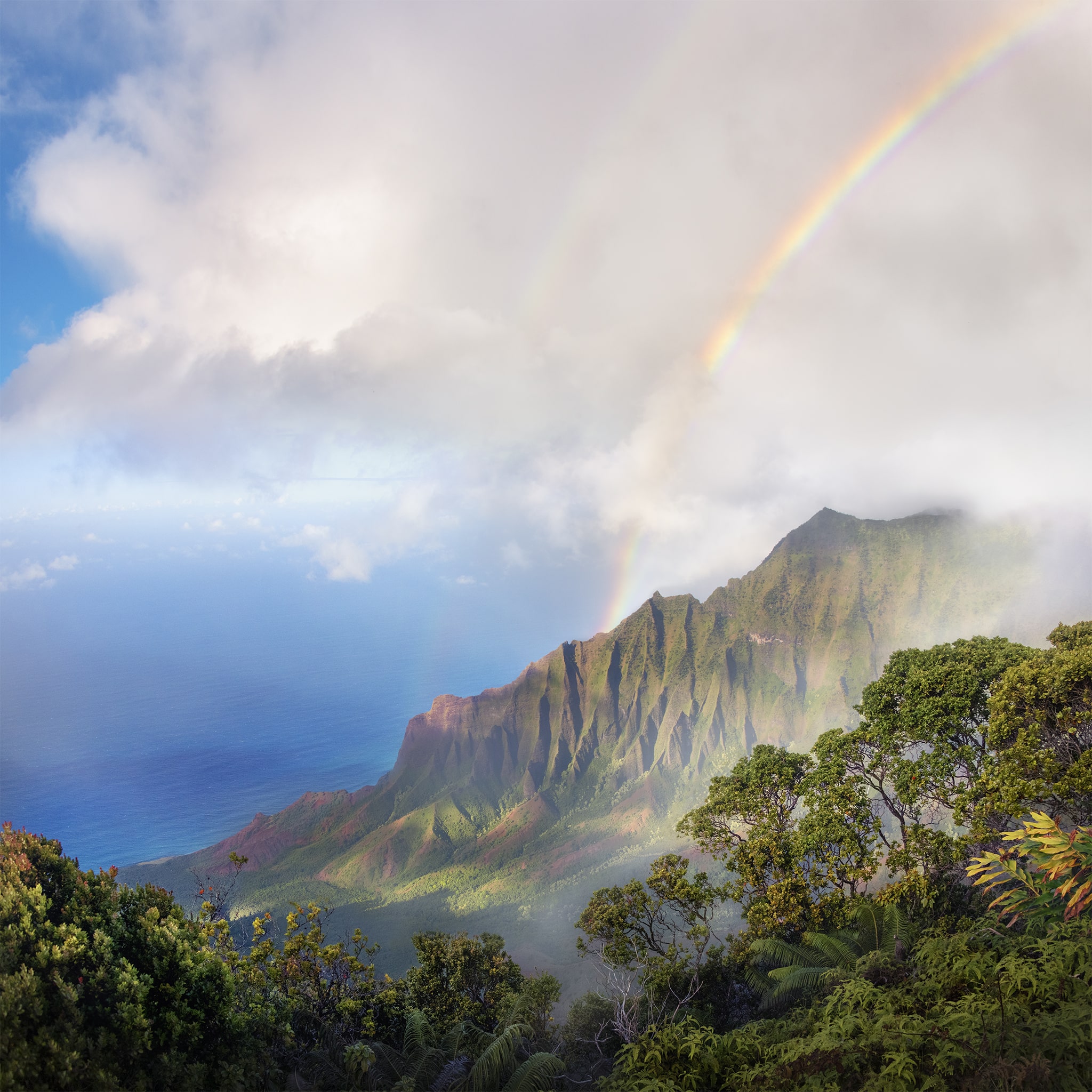 Rainbow at Kalalau Lookout Kauai