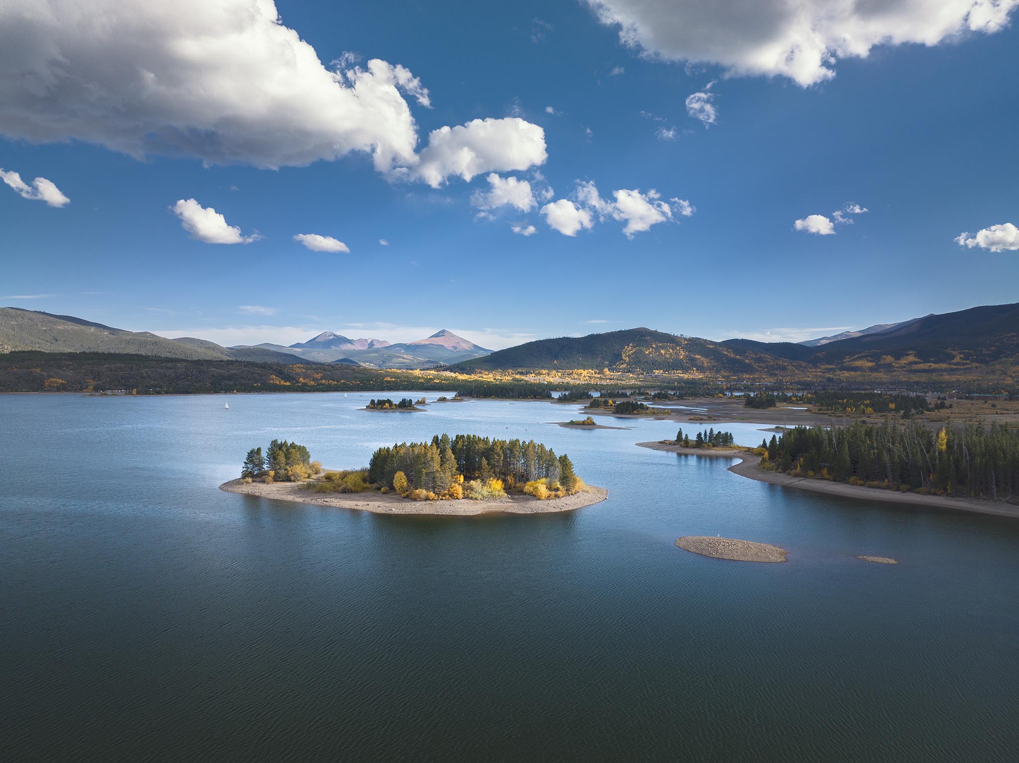 Lake Dillon Sailboat Aerial Drone Picture