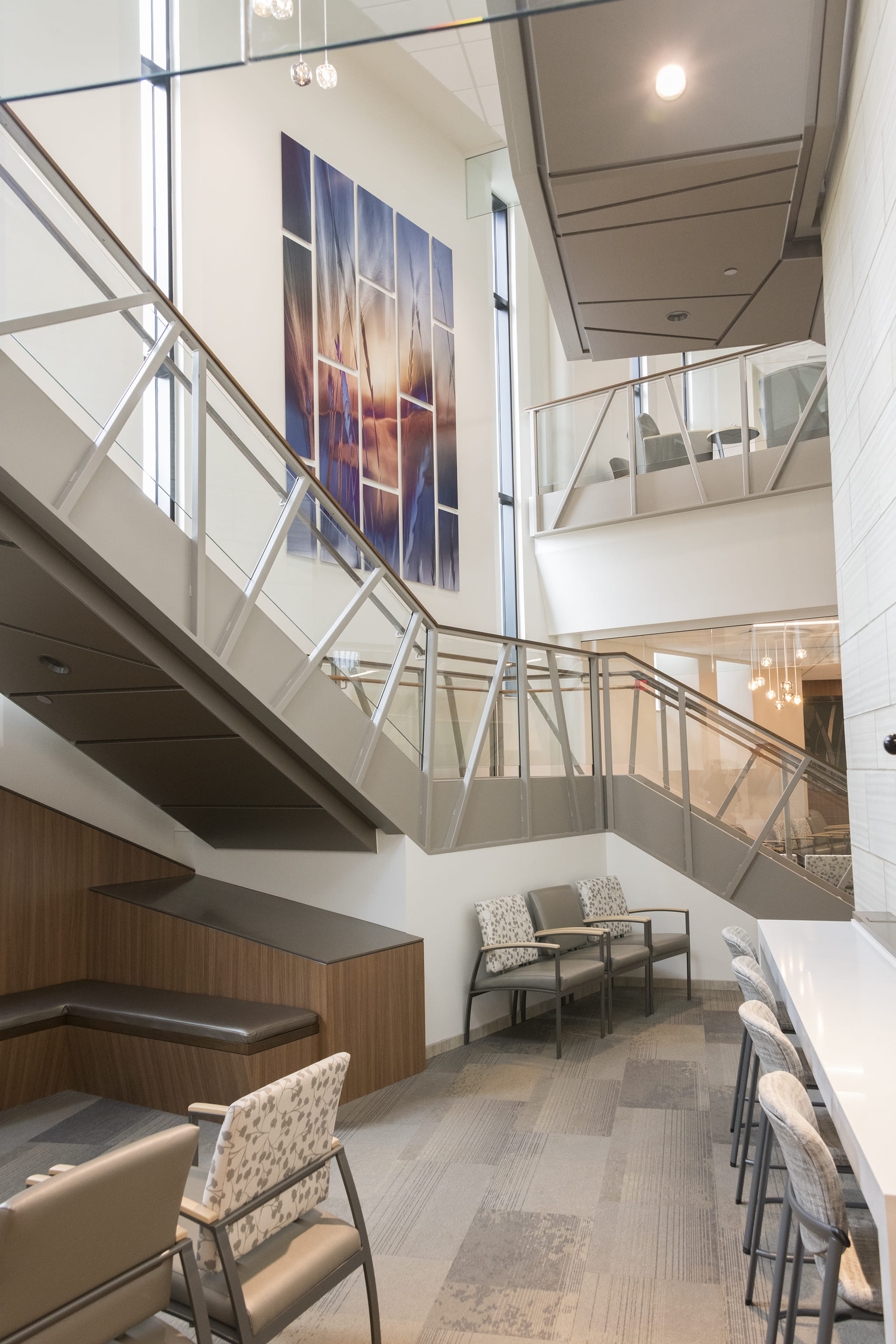 Oversized Multi-Panel Artwork in Hospital