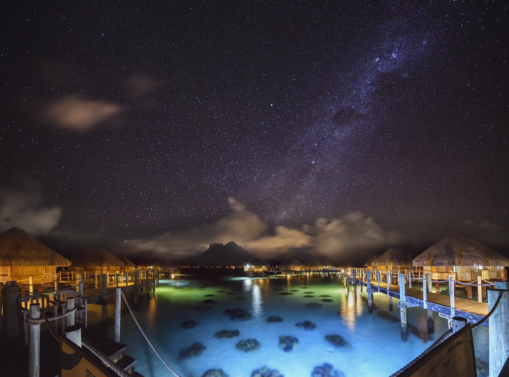 Starry Night Sky in Bora Bora