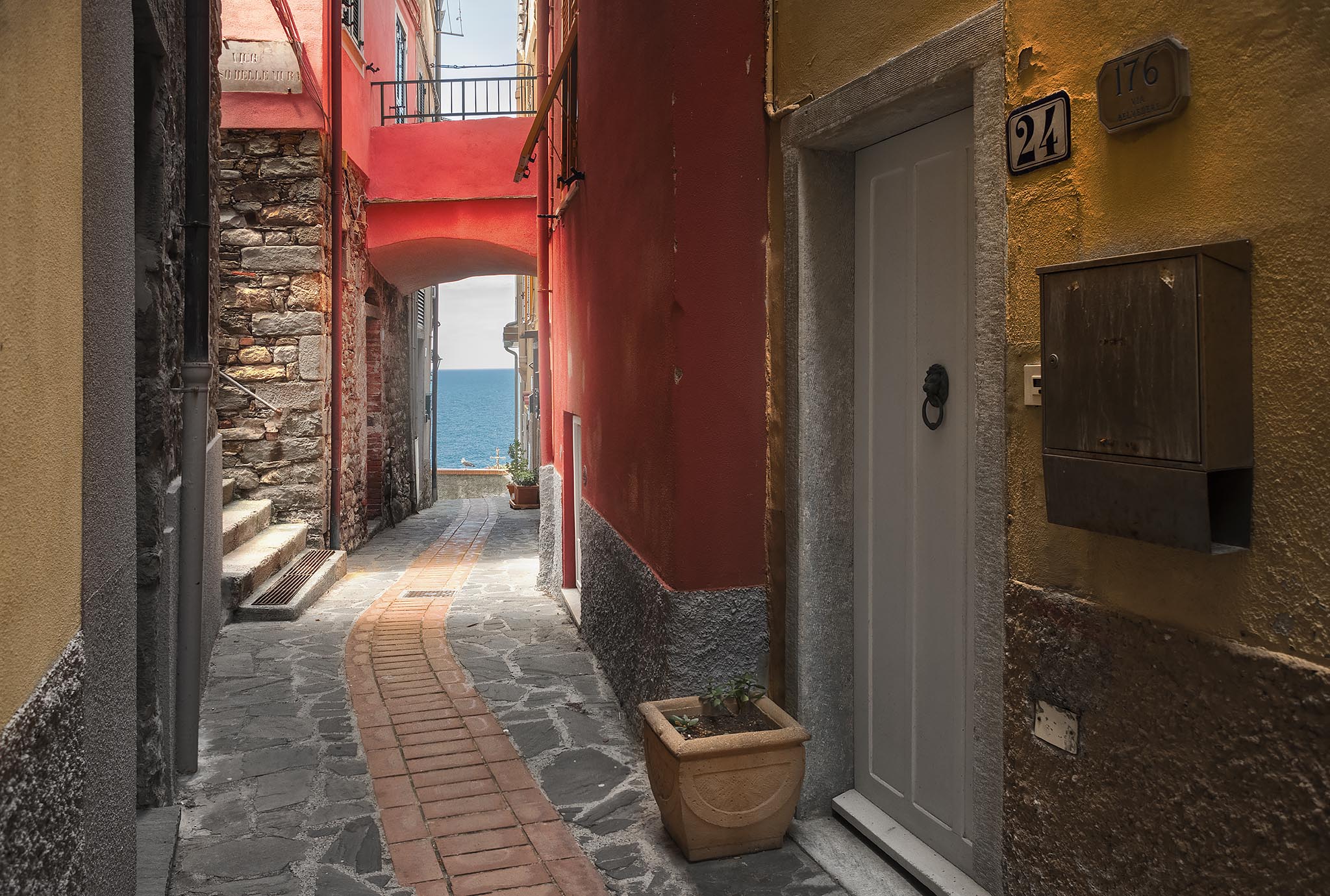 Pathway to Ocean in Manarola Italy