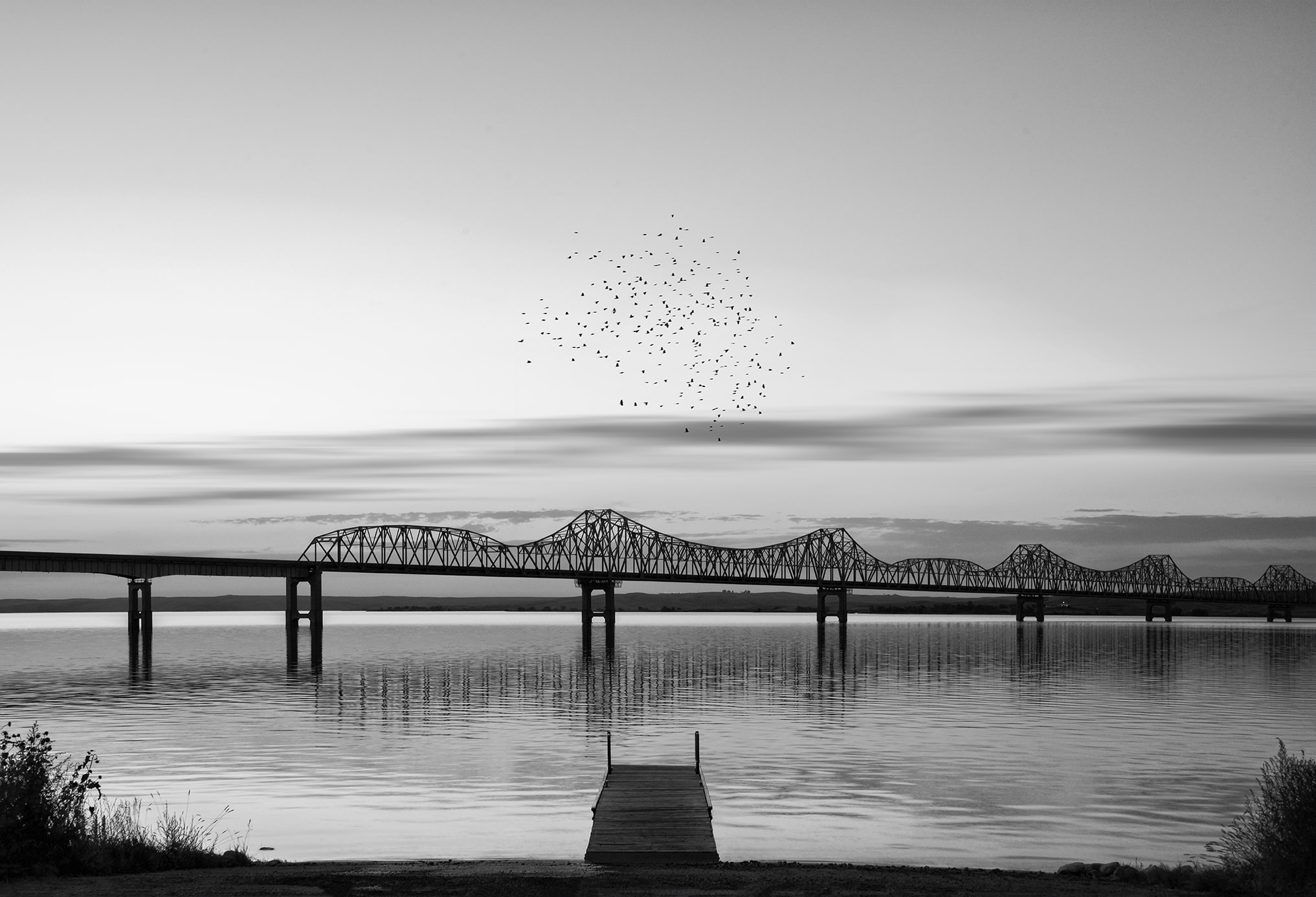 Whitlock Bay South Dakota Black & White