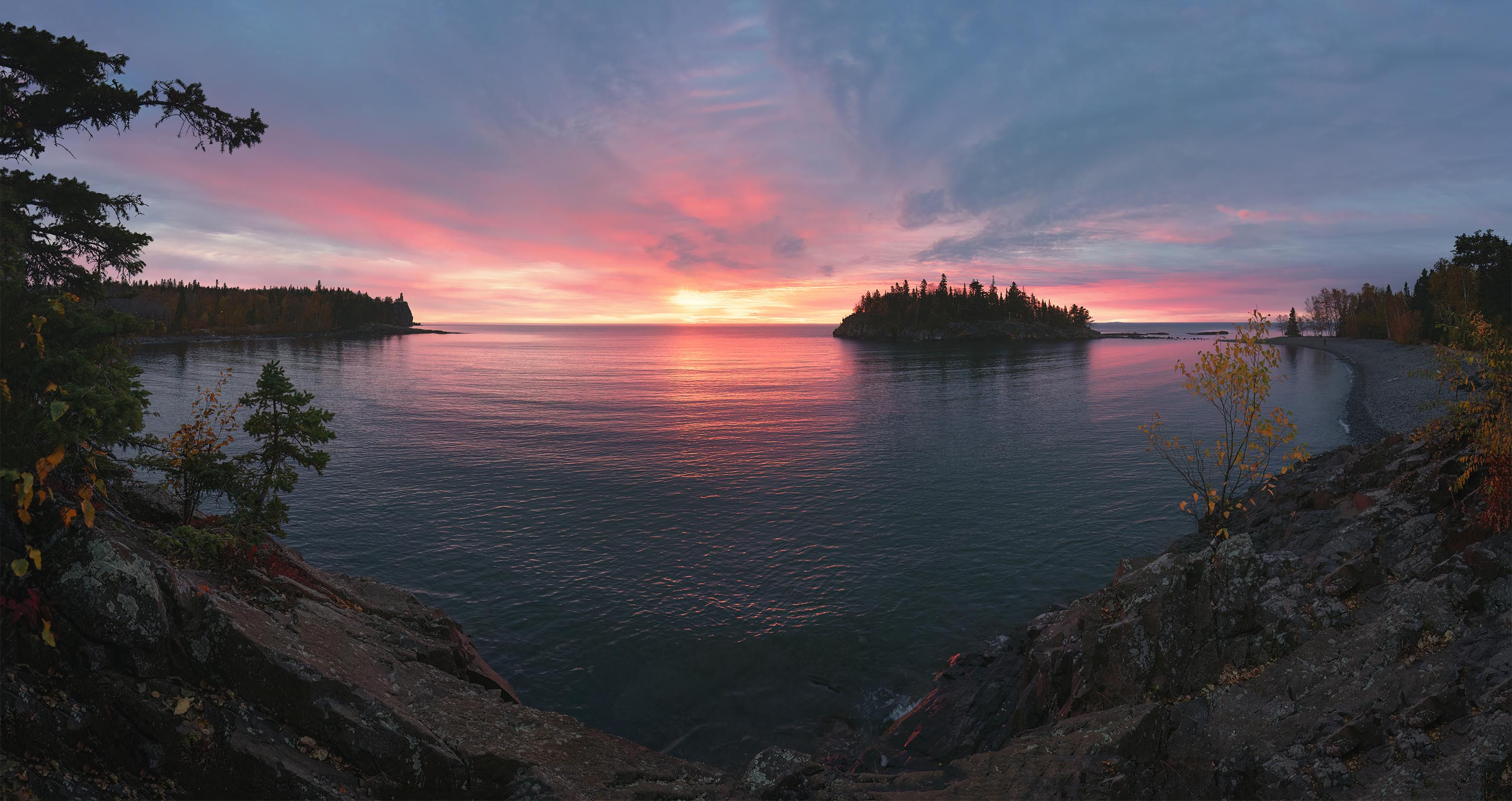 Split Rock Lighthouse Panorama Sunrise