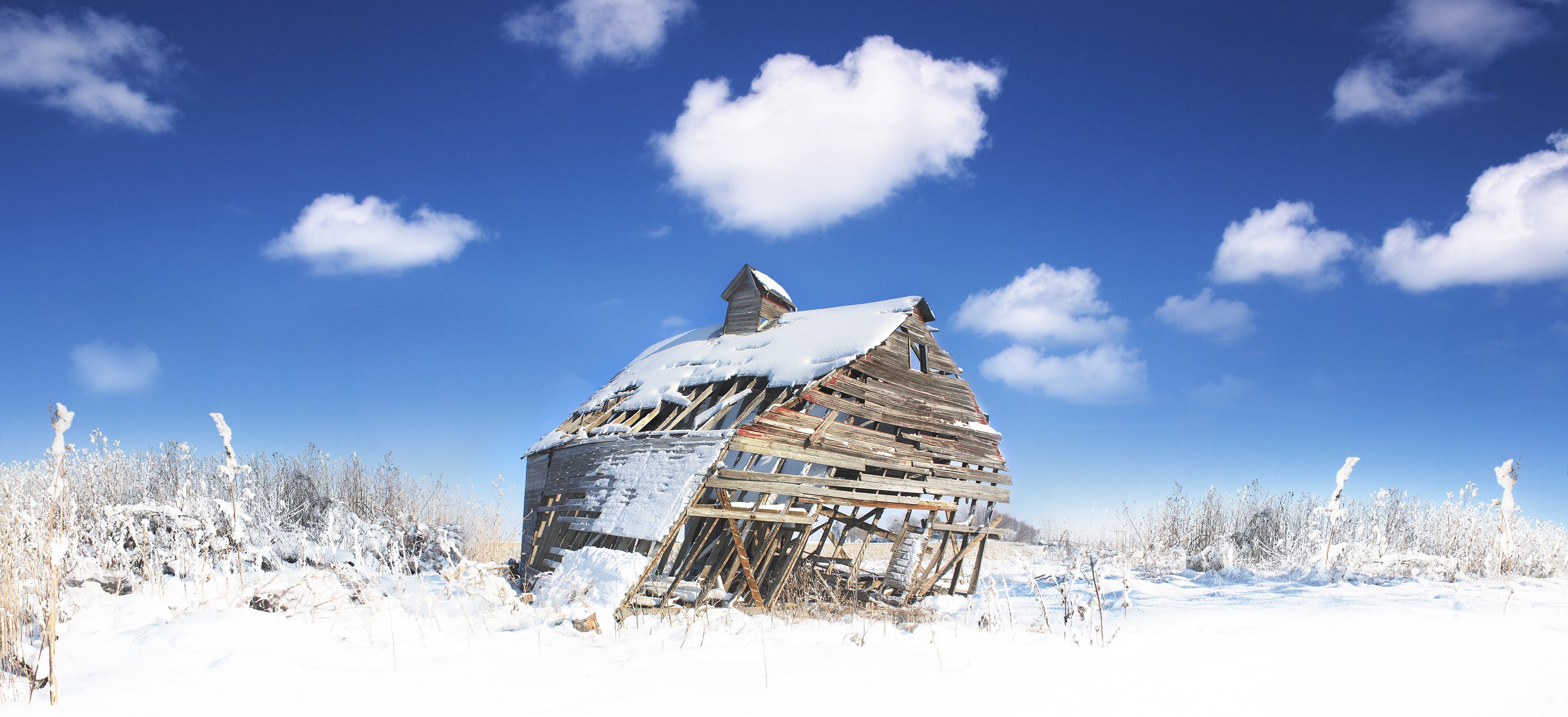 Frozen Old Barn Photo