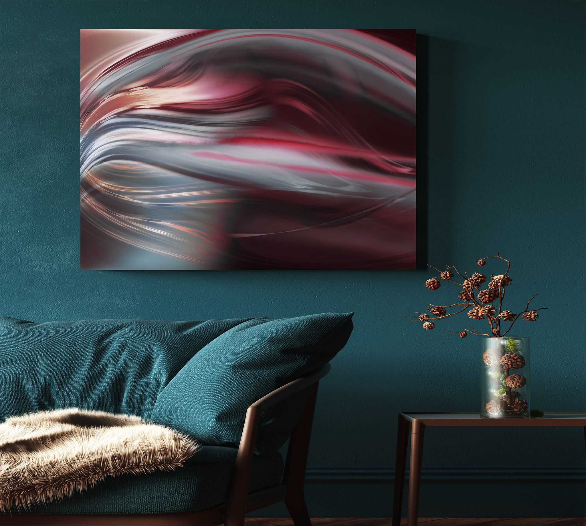 Viva Magenta modern abstract artwork