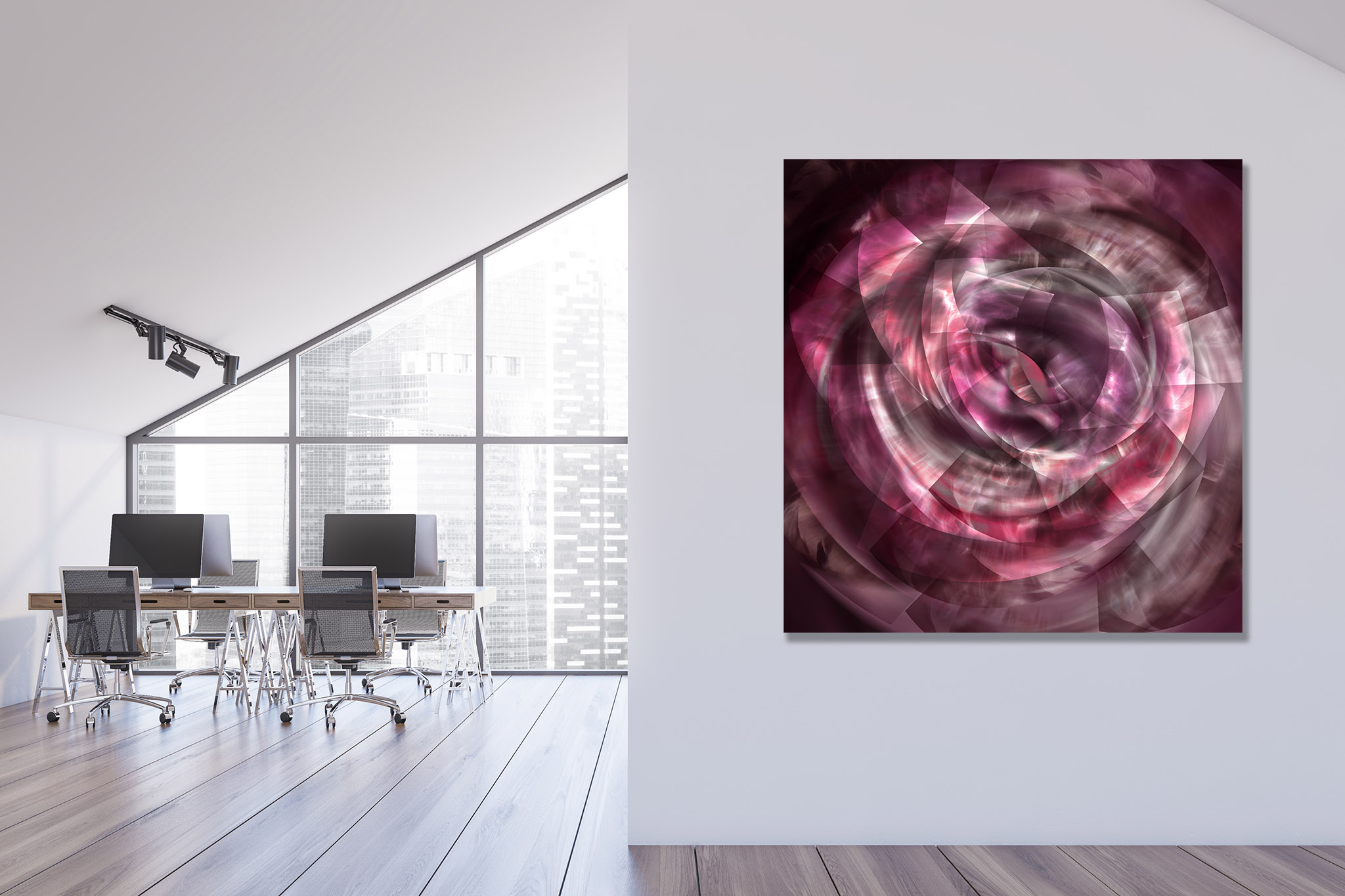 Modern abstract featuring Viva Magenta