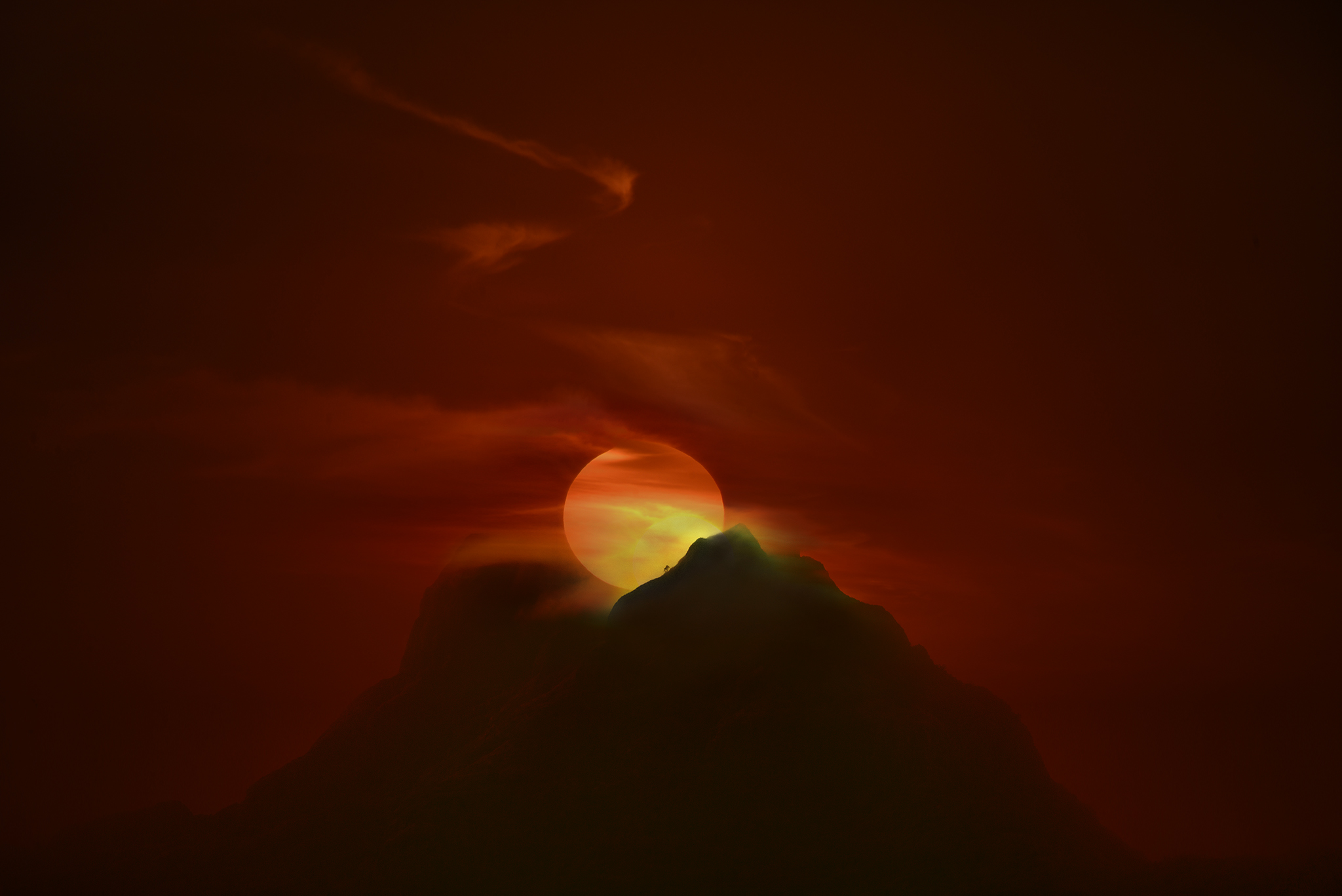 Sunset over Mount Otemanu