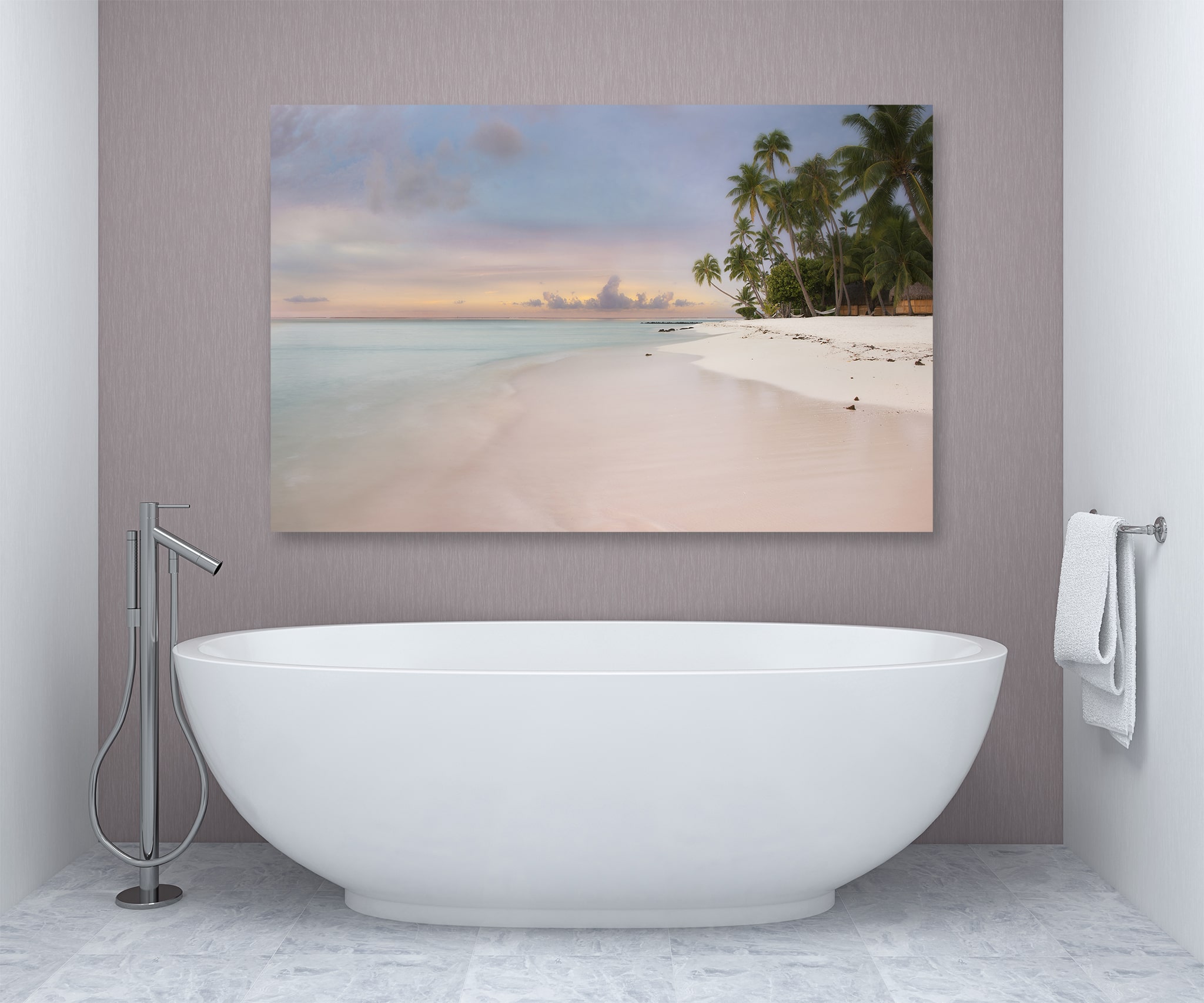 Bathroom Art - Tropical Beach Over Tub